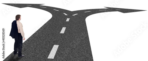 Photo: Business crossroads - decisions concept and strategic planning Business crossroads - decisions concept and strategic planning