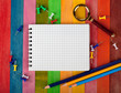 notebook on a colored background