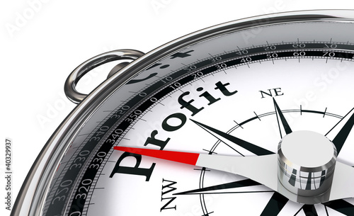 Illustration: profit concept compass profit concept compass