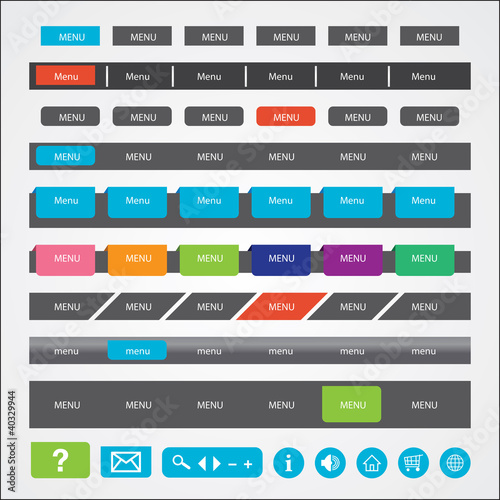 Vector: web design menu bars web design menu bars