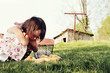 Photo: Child Watching Chicks Child Watching Chicks