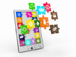 Tablet pc software. Screen from puzzle with icons.