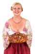 woman with a round loaf