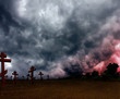 Illustration: Gloomy apocalypse landscape Gloomy apocalypse landscape