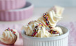 Cute spanish meringue swirls with colored sugar