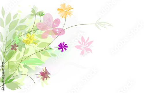 Vector: abstract background - bouquet summer flowers abstract background - bouquet summer flowers