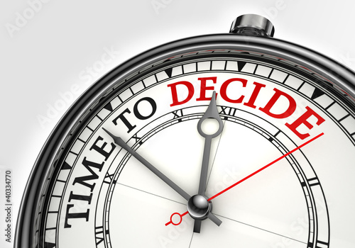 Illustration: time to decide concept clock time to decide concept clock