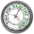time for healthy food concept clock