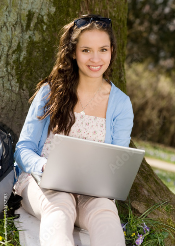 Photo: Student with computer Student with computer