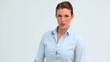Businesswoman clenching her fist