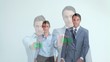 Business people showing their business card 