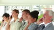 Video: Business people of all ages smiling on the phone Business people of all ages smiling on the phone