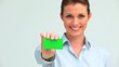 Businesswoman presenting her business card