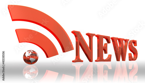 Illustration: rss news logo word rss news logo word