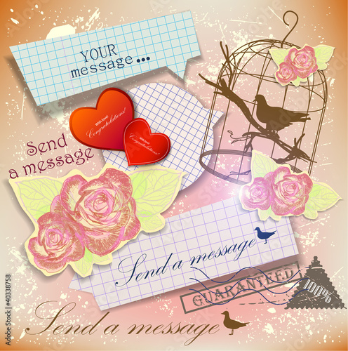 Vector: Set of paper speech bubbles. Scrapbook elements. Vintage style Set of paper speech bubbles. Scrapbook elements. Vintage style