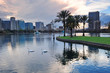 Orlando sunset over Lake Eola