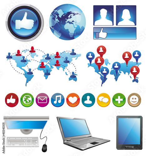 Vector: infographics social media design elements infographics social media design elements