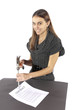 Foto: Metaphor businesswoman nails contract agreement Metaphor businesswoman nails contract agreement