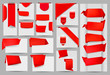 Big collection of red origami paper banners and stickers Vector Big collection of red origami paper banners and stickers Vector