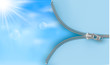 Background with zipper and cloudy sky. Vector.