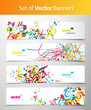 Set of abstract colorful web headers.