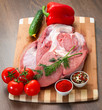 Fresh meat with vegetables on a table