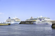 luxury cruise ships at Yokohama Osanbashi Pier in Japan