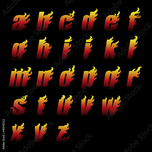 Vector: fireAlphabet_LOWERCASE fireAlphabet_LOWERCASE