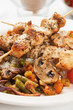 chicken skewer with mushrooms and vegetables chicken skewer with mushrooms and vegetables