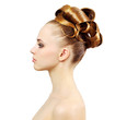 Portrait of a beautiful girl with creative hairstyle Portrait of a beautiful girl with creative hairstyle