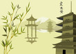vector illustration with pagodas vector illustration with pagodas