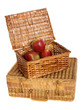 two wicker baskets with apples two wicker baskets with apples