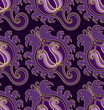 Floral seamless pattern on a violet background