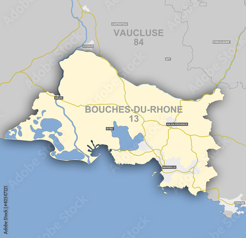 Illustration: Carte et situation du département des Bouches du Rhône Carte et situation du département des Bouches du Rhône