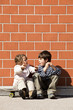 two children squabbling