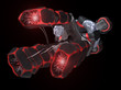 Front of Black and Red Space Ship Front of Black and Red Space Ship