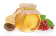 jar of honey and fruit isolated jar of honey and fruit isolated