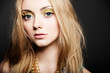 beautiful make up portrait over black background
