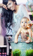 Cute baby and mum