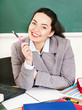 Woman in classroom. Woman in classroom.