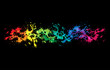 Vector: Colourful bright ink splat design with a black background Colourful bright ink splat design with a black background