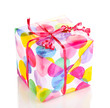 Beautiful bright gift isolated on white