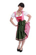 Junge dunkelhaarige Frau im Dirndl
