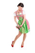 Junge dunkelhaarige Frau im Dirndl