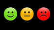 Smileys on black