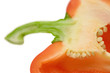 Slice red bell pepper, close-up