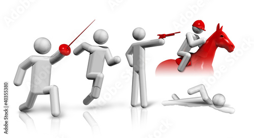 Illustration: Modern Pentathlon 3D symbol Modern Pentathlon 3D symbol