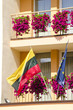 Lithuania and European Union flag hanging Lithuania and European Union flag hanging