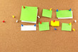 Cork board with blank notes