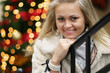Young Woman With Lights On Background Young Woman With Lights On Background